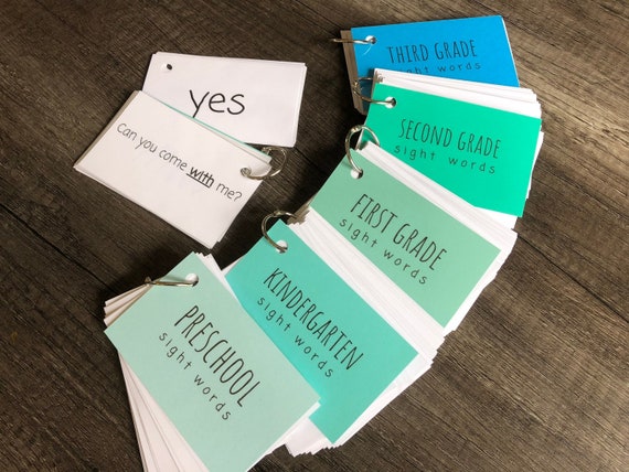 Dolch Sight Word Sentence Flash Cards - preschool, kindergarten, educational flashcards, homeschool, laminated, back to school activities