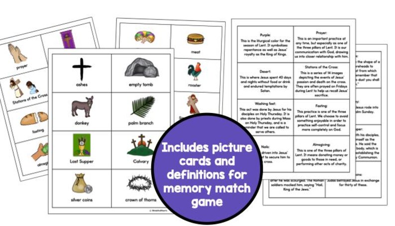 Lent Bingo Game - Ash Wednesday, Holy Week, Easter Activity | Religious Education | Stations of the Cross | Palm Sunday | Printable image 4