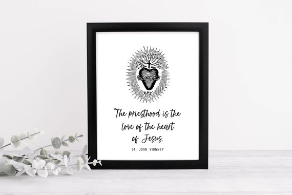 Heart of Jesus | Catholic Priest Christmas or Ordination Gift | Greeting Card | St. John Vianney | Sacred Heart | Digital Download