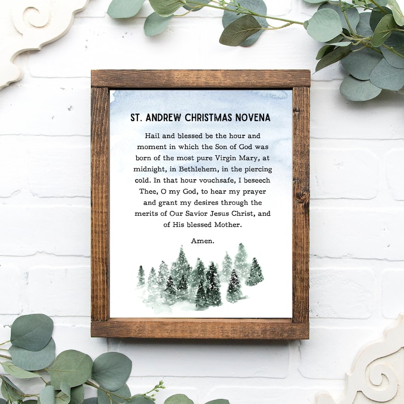 St. Andrew Christmas Novena Printable 8 X 10 Advent Prayers Etsy