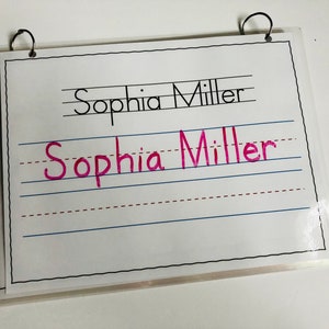 Personalized Name Handwriting Book Dry Erase Preschool Kindergarten Homeschool Tracing Letters, Number Formation Play Dough Mat image 6