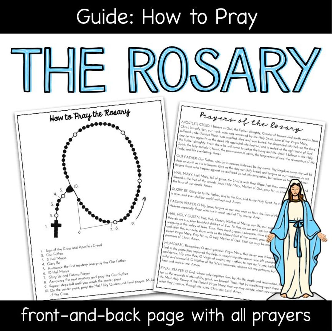 How to Pray the Rosary Printable Guide | Catholic Education - Etsy