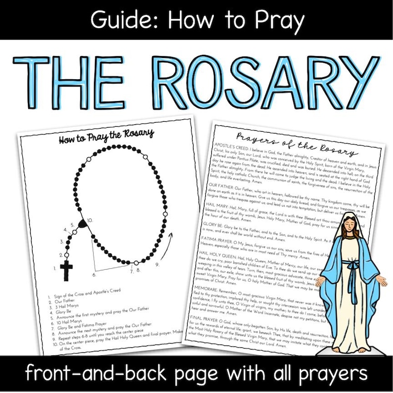 How to Pray the Rosary Printable Guide | Catholic Education - Etsy