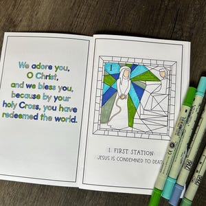 Stations of the Cross Stained Glass Coloring Book: Lent and Holy Week ...