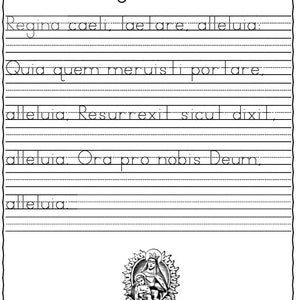 Latin Catholic Prayer Copywork - Cursive AND Printing Handwriting Practice | Pater Noster | Ave Maria | Salve Regina | Traditional | TLM image 7
