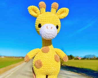 Giraffe Crochet Pattern, Giraffe Amigurumi Pattern, Plush Bulky Yarn, Soft, Chunky, Fuzzy, Chenille, PDF Download, DIY, Handmade, Velvet