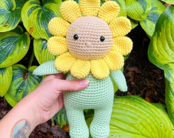 Patrón Flor Bebé Crochet, Patrón Flor Bebé Amigurumi, Flor Sol, Planta, Hecho a mano, Descargar PDF, DIY