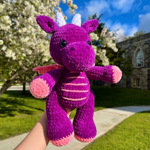 Dragon Crochet Pattern, Dragon Amigurumi Pattern, Plush Bulky Yarn, Soft, Chunky, Fuzzy, Chenille, PDF Download, DIY, Handmade, Mystical