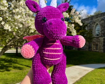 Dragon Crochet Pattern, Dragon Amigurumi Pattern, Plush Bulky Yarn, Soft, Chunky, Fuzzy, Chenille, PDF Download, DIY, Handmade, Mystical