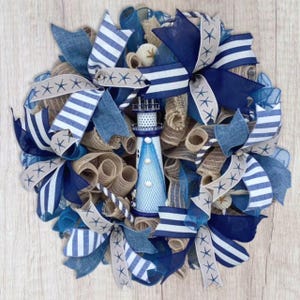 Beach Lighthouse Wreath