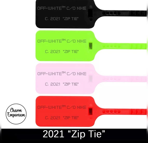 Off White Zip Tie With Text 2021. HIGH QUALITY Etsy