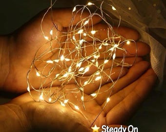 2pcs Miniature 20 LED Warm White Fairy Lights Battery Operated Christmas Dollhouse Decor