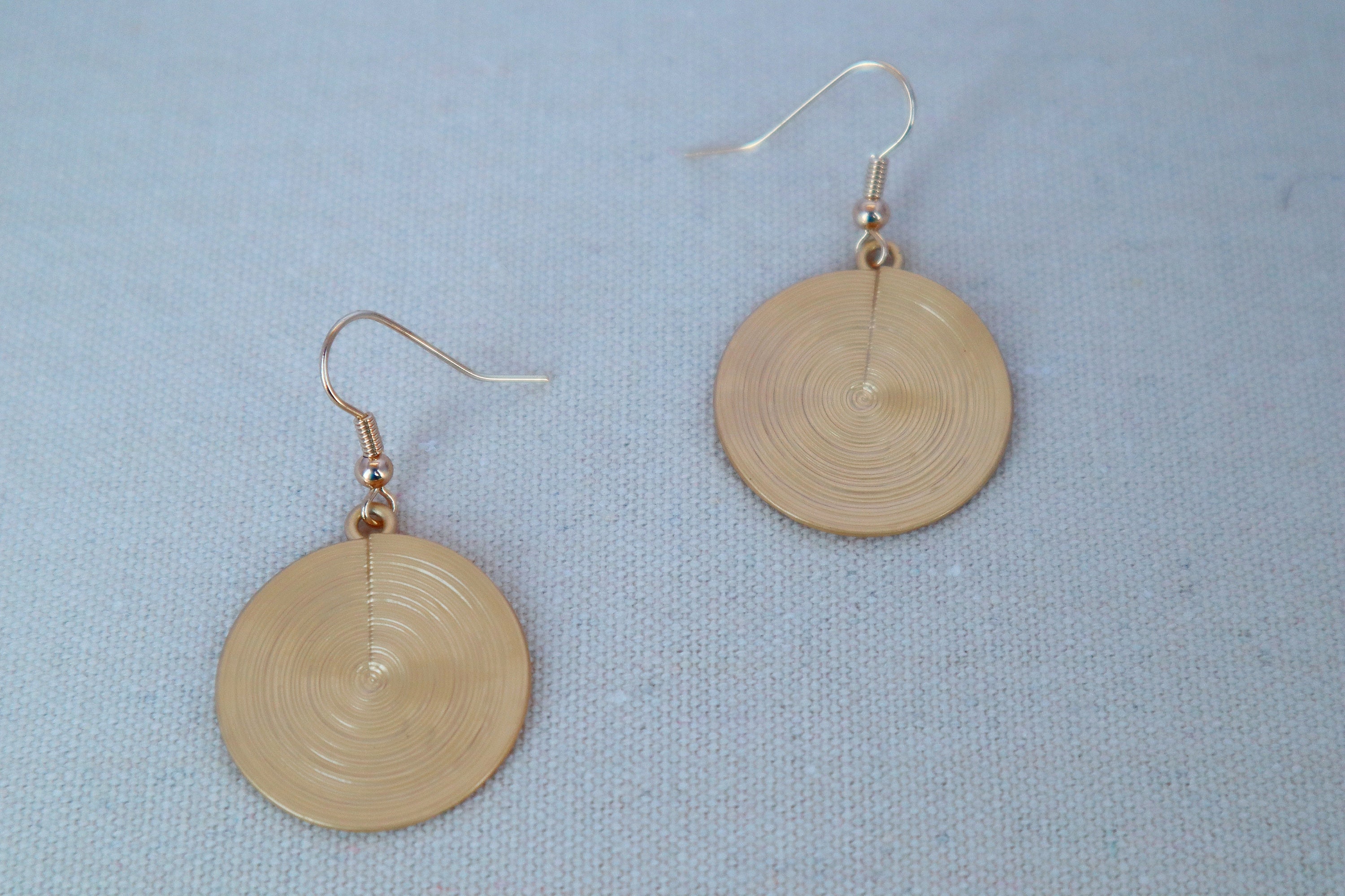 Dangle Earrings Gold Earrings Round Earrings Pretty Etsy