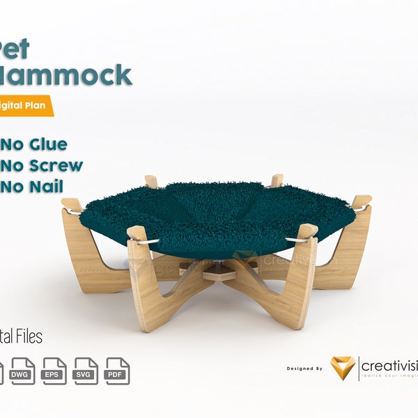 Pet Hammock - DWG, SVG... for CNC router cutting /laser cutting - instant files download