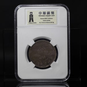 antique chinese antique 200 Wen coins made in Henan Province of the Republic of China，Professional Coin Display-coinsCHN