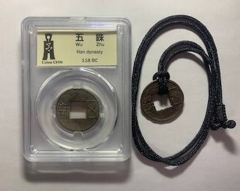 antigua china antigua monedas de cinco baht de la dinastía Han en China, monedas profesionales de exhibición de monedasCHN