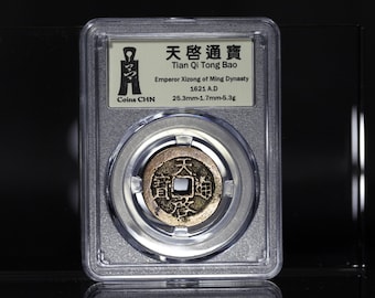 antiguidade chinesa antiguidade O primeiro ano do imperador da Dinastia Ming (1621) moedas, Tianqi Tongbao,moedas-moedas da chinaCHN
