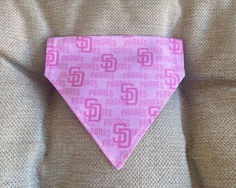 San Diego Padres Pink Dog Bandana Neckwear - Handmade, Collar Loop, Reusable, Washable Cotton