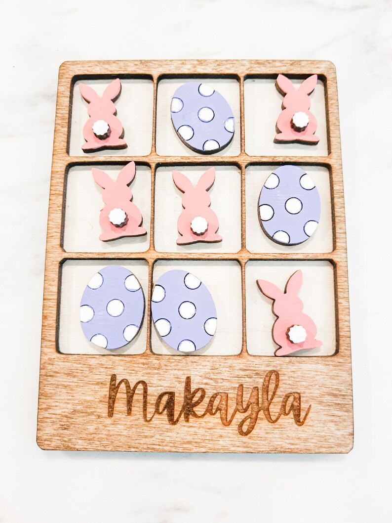 Easter Tic Tac Toe SVG File for Glowforge, Laser Cut Files/ Kids ...