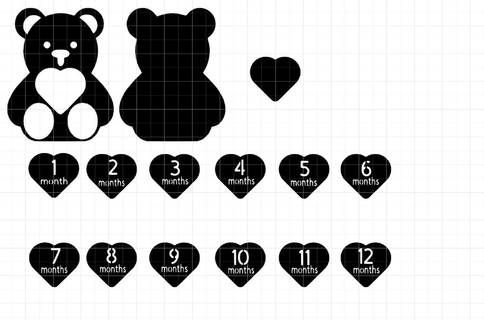 Interchangeable Baby Milestone Card SVG / Hello World/ Etsy