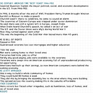 AP US History (APUSH) Simple Notes, Period 8, Essential Questions, Graph Paper