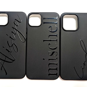 Get a Unique Look with Your Name - Black Silicone Phone Case for iPhone Series 15, 14, 13, SE2, SE3