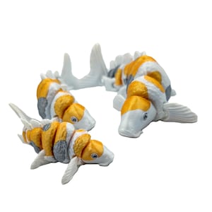 Articulated 3D Printed Koi Fish: Silk PLA Flexible Desk Pet