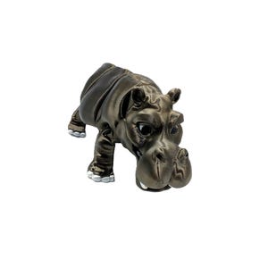 Articulated Hippo Figurine – 3D Printed Cute Poseable Hippopotamus | Fidget Toy or Desk Decor | STLFLEX Licensed Design