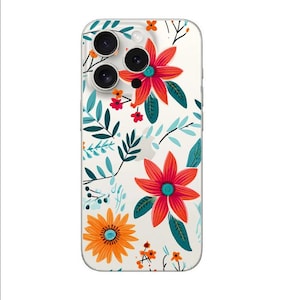 Elegant Flower Pattern Case - Phone Cover for iPhone Samsung Google Pixel - Stylish Floral Design