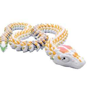 Articulated Blossom Snake | 3D Printed Flexible Fantasy Serpent | Colorful Silk PLA Snake Toy | Cinderwing3D Licensed