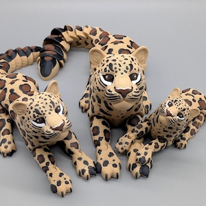 関節式ヒョウ – Flexi Leopard 3Dプリント動物 – 3サイズ