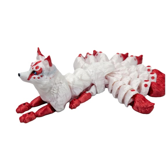 Nine-tailed Fox Figurine | Articulated Kitsune Dragon Fox