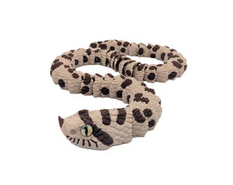 Articulated Snake Toy – Desert Color | 3D Printed Flexible Toy Reptile