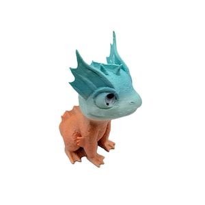 Small Sitting Horned Dragon – Multicolour Fantasy Figurine | 3D Printed Collectible | STLFLEX Design