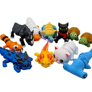 Mini Articulated 3D Printed Animal Figures – Cute Posable Toys – Choose Your Favorite!