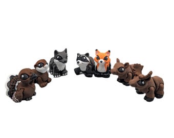 3D Printed Articulated Woodland Animal Set – Fidget Toy Collectibles
