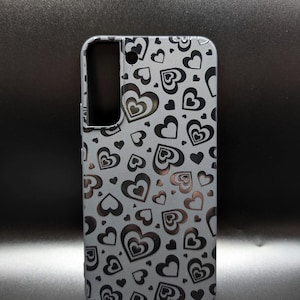 Stylish Hearts Phone Case - Black Cover for iPhone Samsung Google Pixel  - Trendy Tech Protection