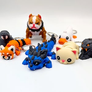 3D Printed Animal Keychains – Cute, Articulated, and Unique