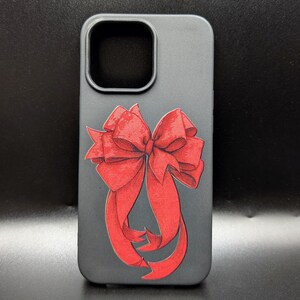Elegant Ribbon Design Phone Cover - iPhone/Samsung/Google Pixel Case - Black Case Cover