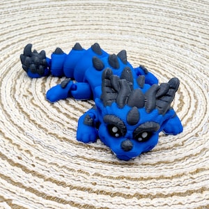 Articulated Spiked Dragon - 3D Printed Poseable Fantasy Creature | Unique Desk Decor & Collectible Gift