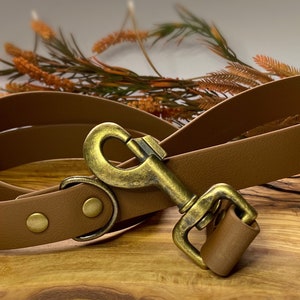 Brown dog lead, optional matching collar available