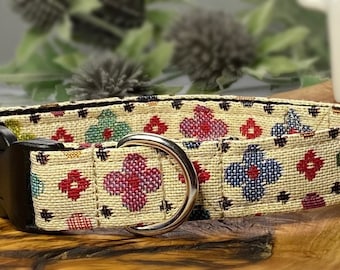 Flower power dog collar, optional matching lead available