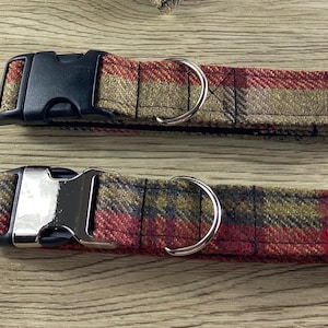 Hunter tweed dog collar, optional matching lead available