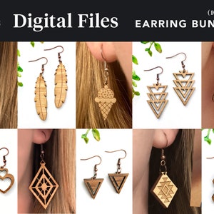 Glowforge Earring Files / Laser cut Schmuck svg Für Laser, Cricut, Glowforge / Silhouette svg, Cricut svg / NUR DIGITALE DATEI
