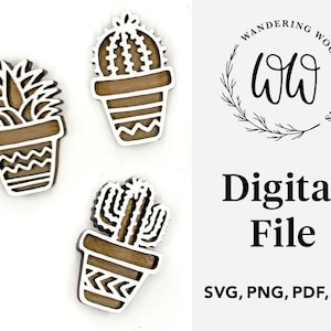 Succulent Magnet svg Files / Scrap Buster svg Glowforge Files / Glowforge, Laser Cut Svg Files / Personal & Commercial / DIGITAL FILE ONLY
