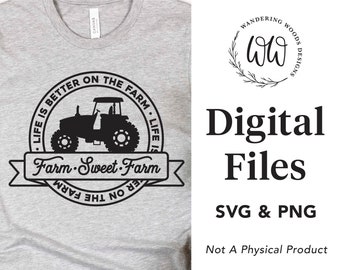 Farm SVG / Farm Sweet Farm svg / La vida es mejor en la granja svg / Tractor svg / Badge svg / Farmer shirt svg / Dad shirt svg / Digital File