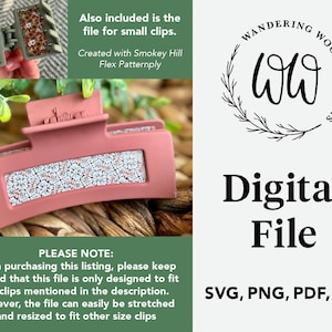 Claw Clip Laser SVG // Laser Cut jewelry svg // Glowforge SVGs, Laser Cutter, Silhouette, Cricut Cut File