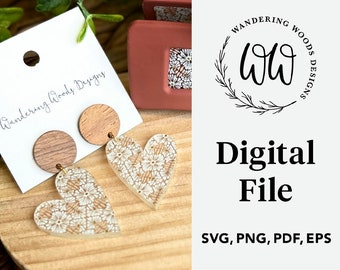Herz Ohrringe SVG // Acryl Ohrringe svg // Glowforge SVG, Laser Cutter, Silhouette, Cricut Cut File