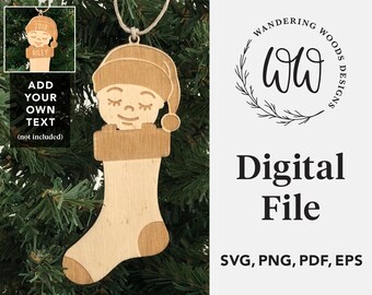 Baby's First Christmas Ornament svg for Glowforge / Ornament svg / Laser, Cricut Svg, Png, Eps, Pdf / Commercial use / DIGITAL FILE