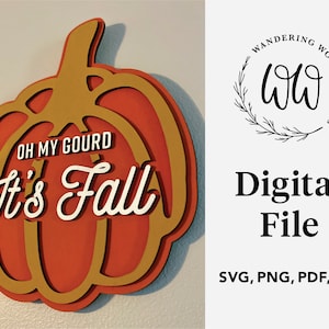 Otoño Láser SVG // Glowforge, Cortador Láser Svg o Cricut PNG Archivo de Corte // Personal y Comercial